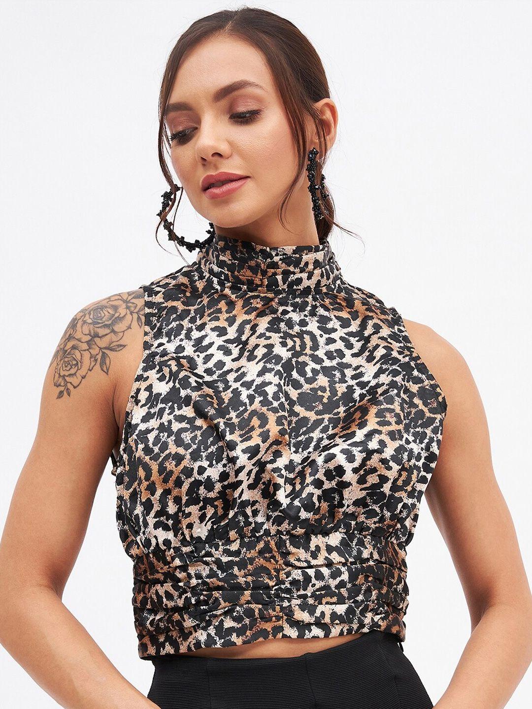 kibo animal print crop top