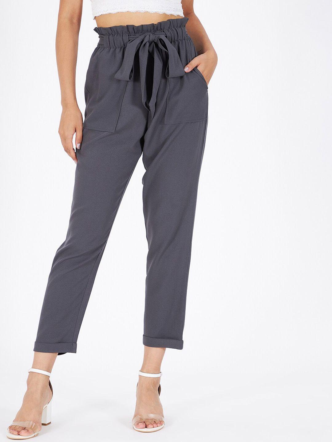 kibo classic slim fit high-rise trousers