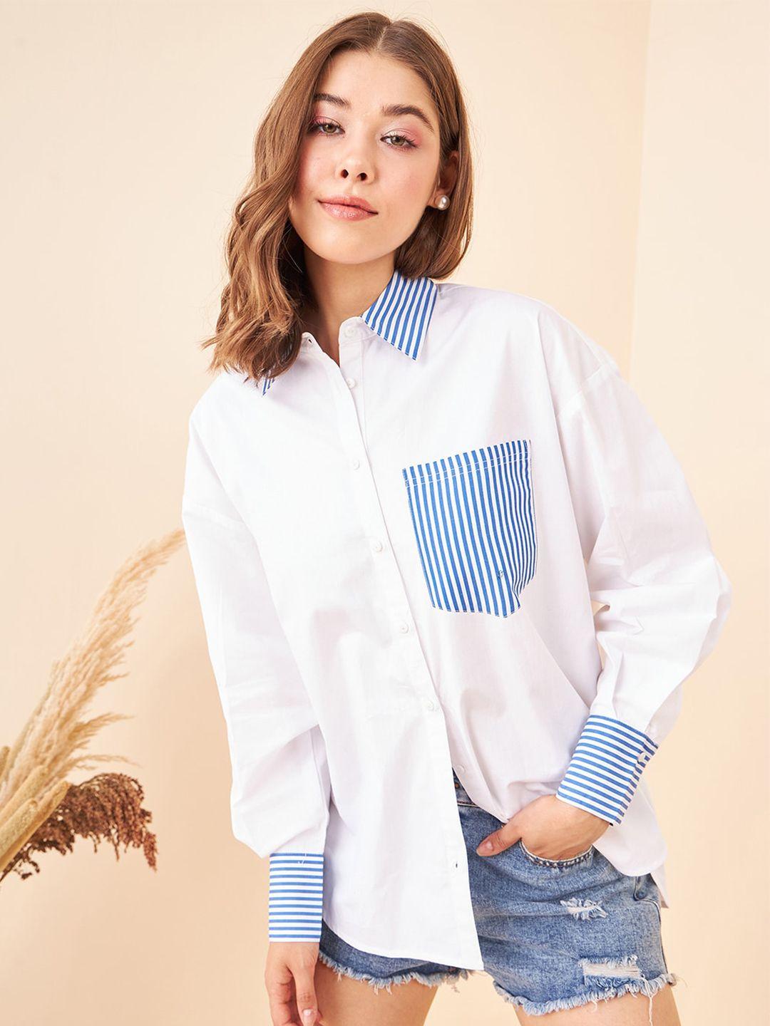 kibo comfort spread collar casual cotton oversized shirt