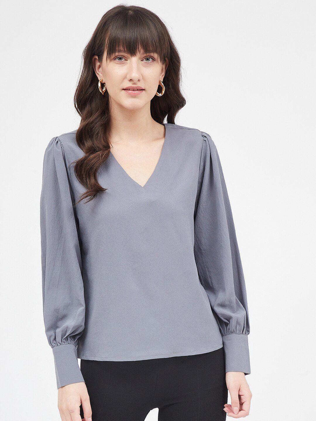 kibo cuffed sleeves crepe top