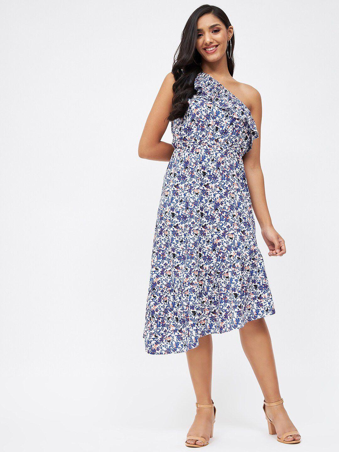 kibo floral one shoulder midi dress