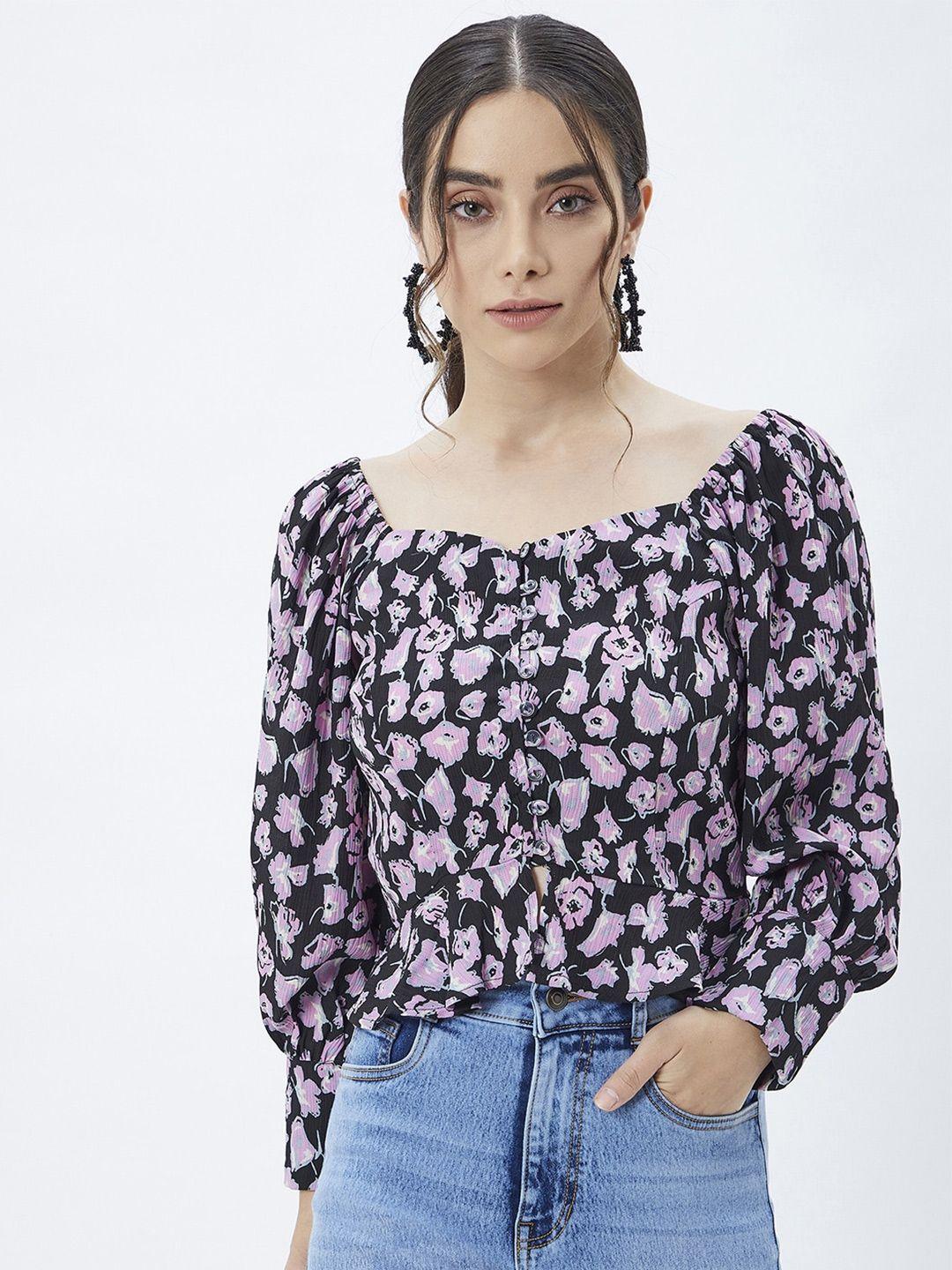 kibo floral print crepe top