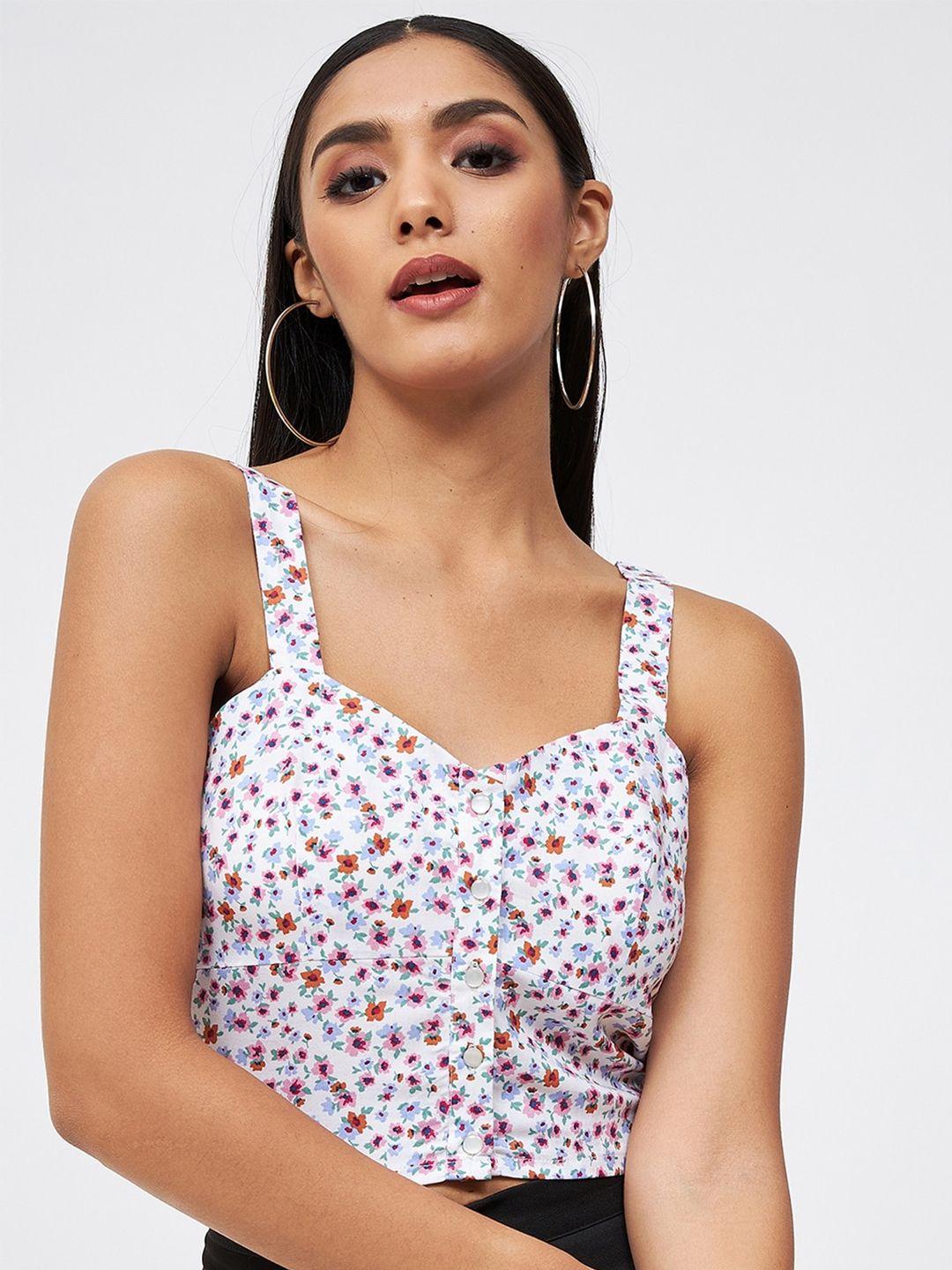 kibo floral print crop top