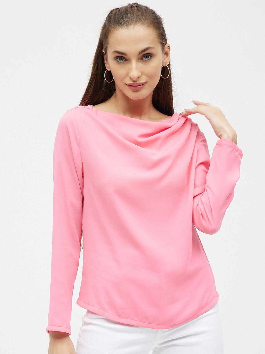 kibo pink cowl neck regular top