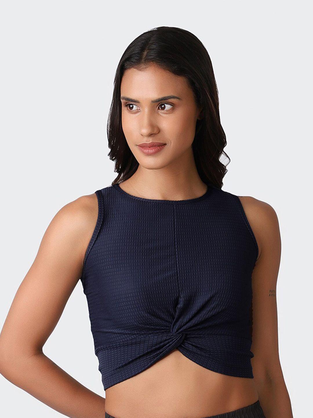 kica navy blue twisted crop top