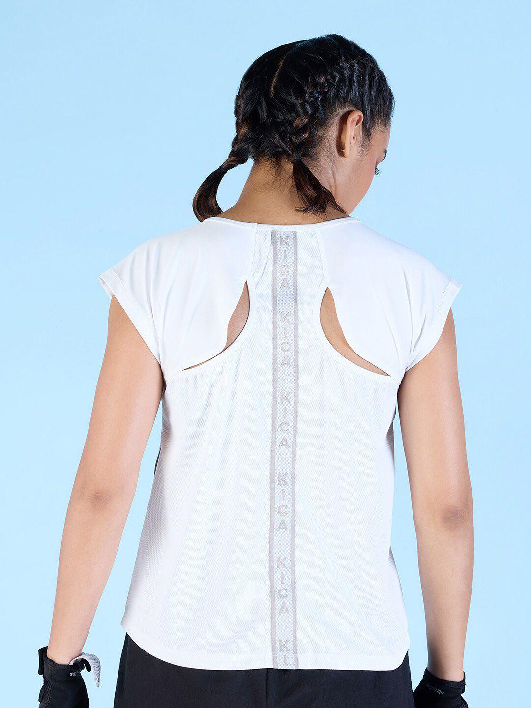 kica raglan sleeves cut outs styled back sports top