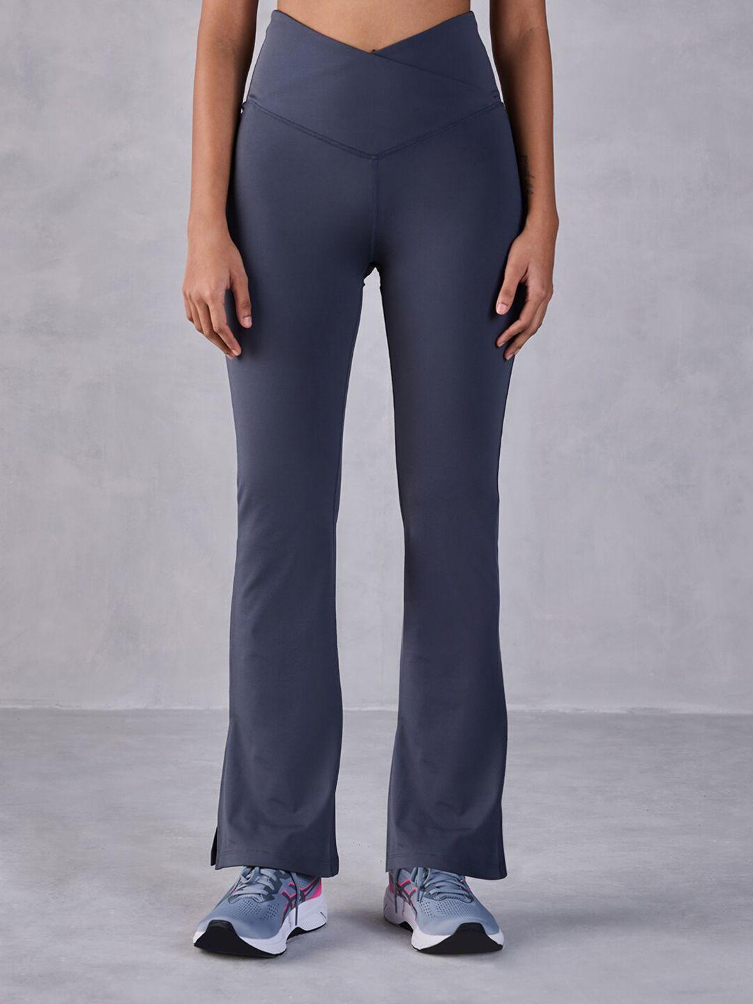 kica winter women mid-rise side slits track pants