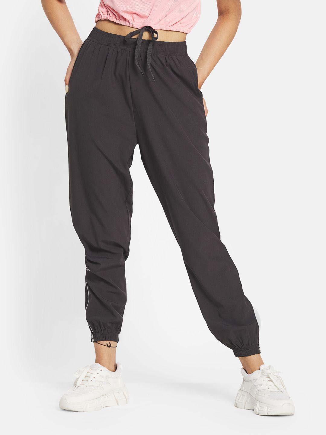 kica women charcoal grey breathable & moisture-wicking lightweight joggers