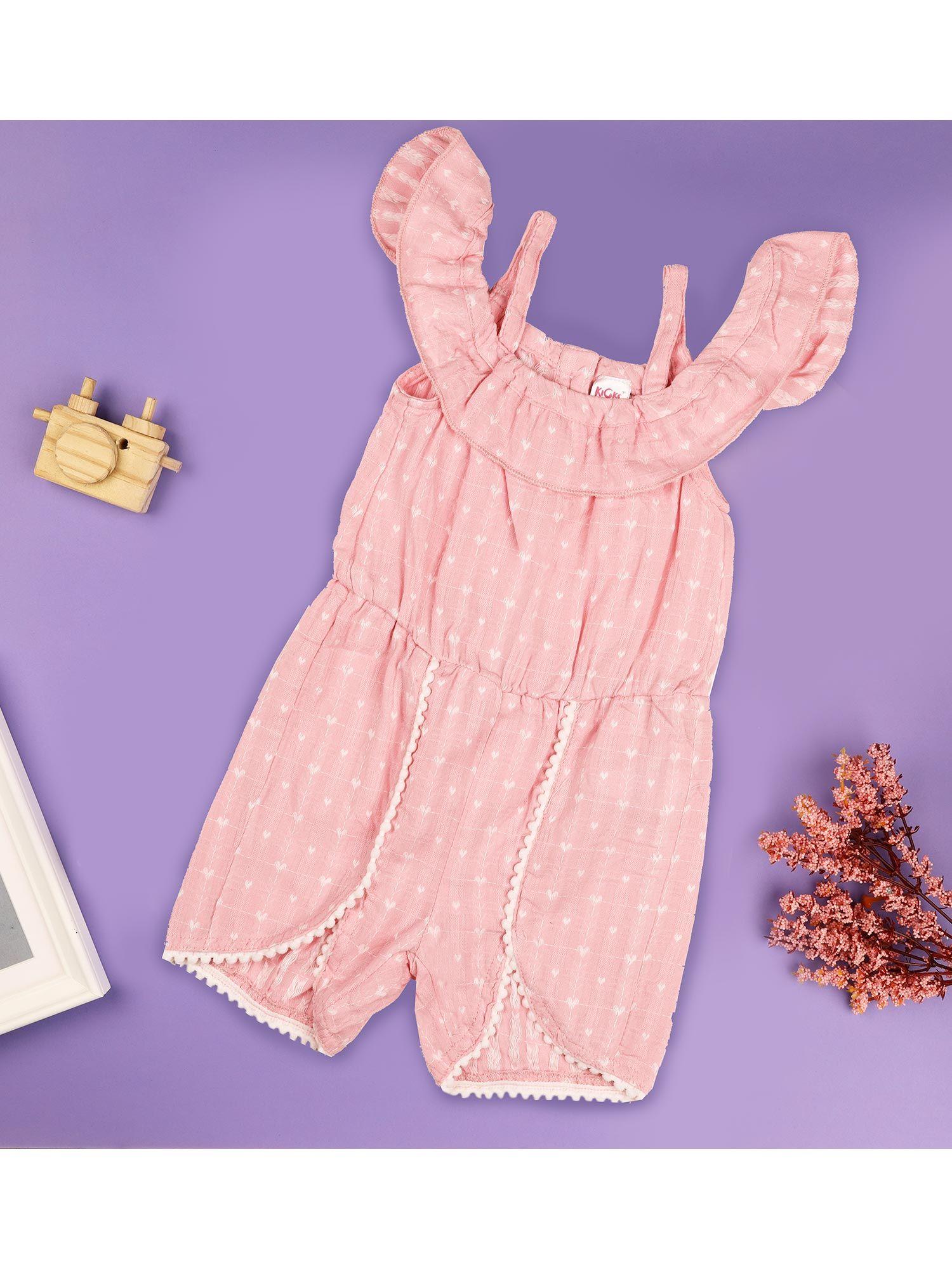 kicks and crawl- pink hearts baby jumpsuit