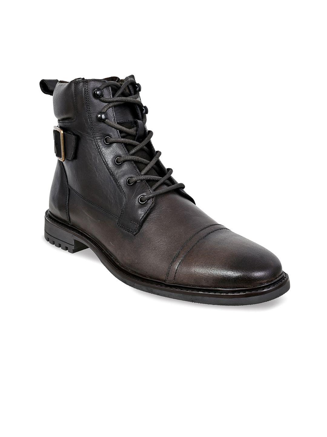 kicksfire men mid top block-heel pure leather regular boots