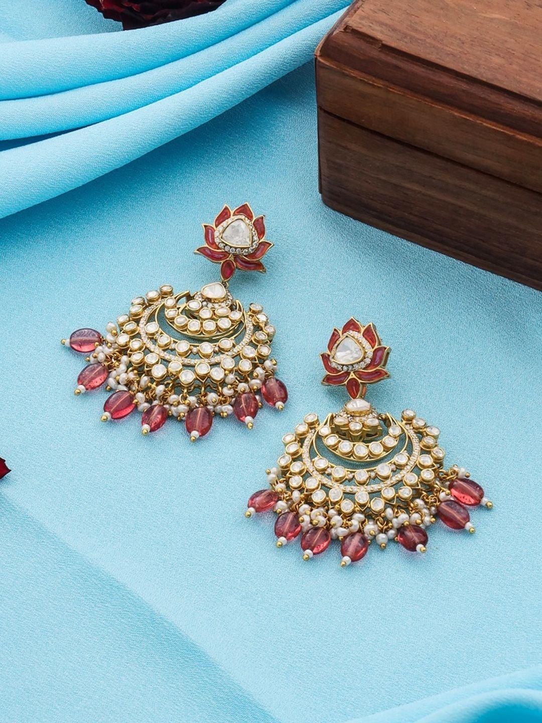 kicky and perky gold-plated 925 sterling silver floral drop earrings