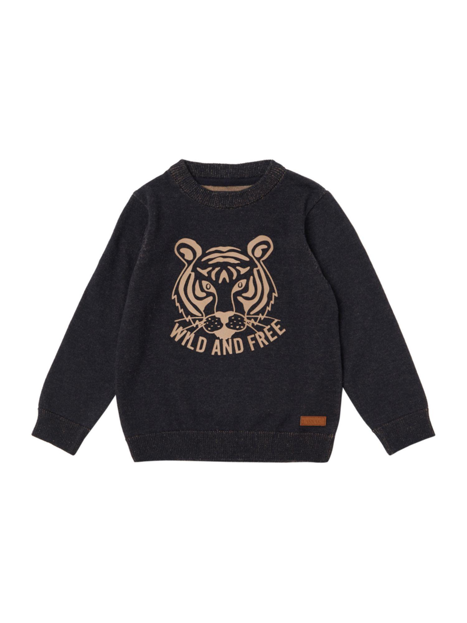 kid's casual wear solid sweater navy