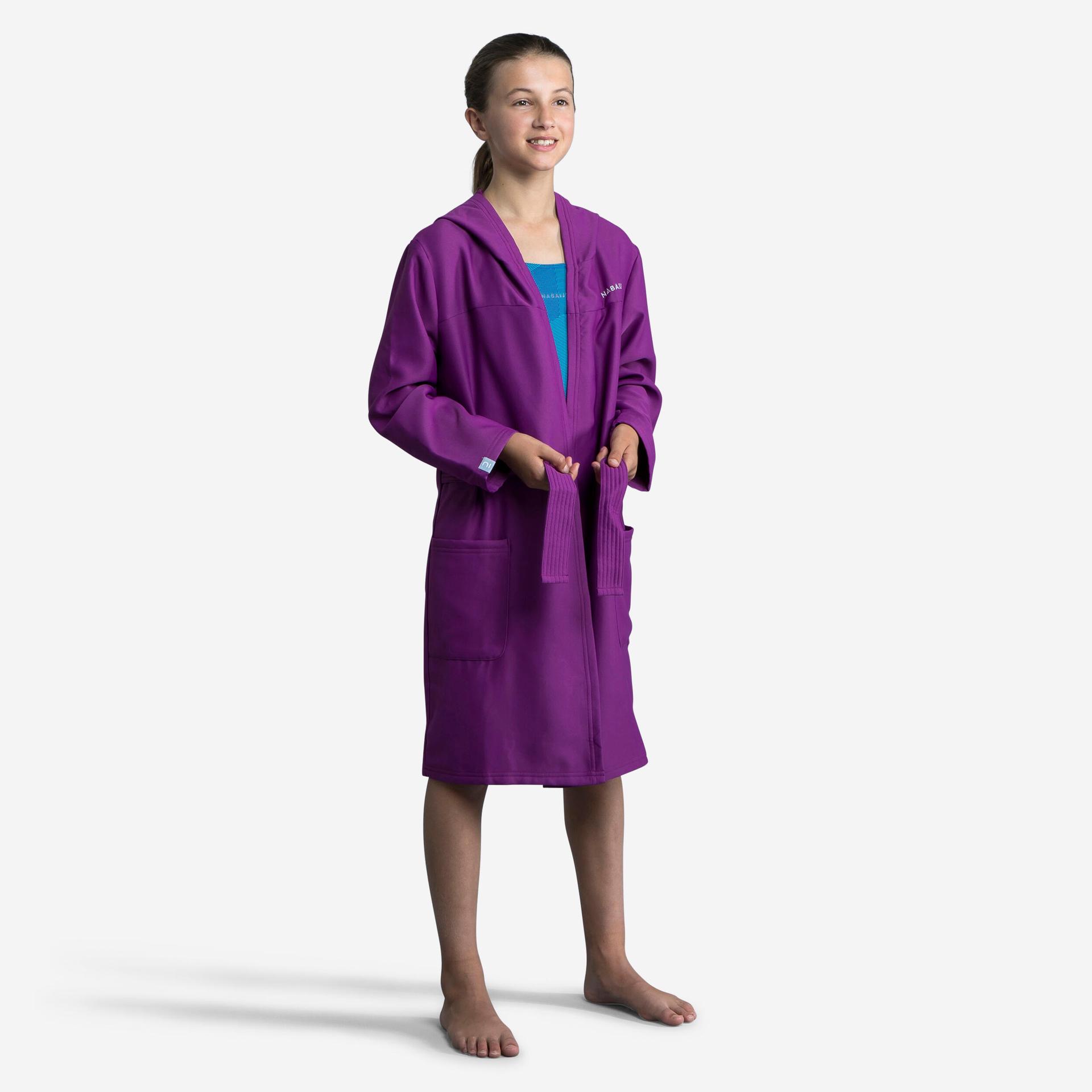 kid's compact pool bathrobe purple