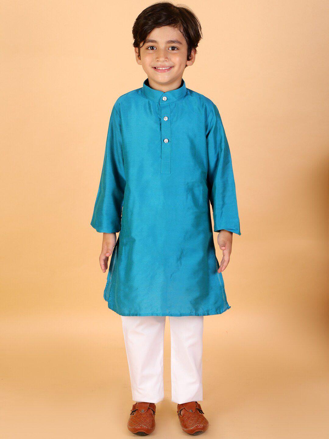 kid1 boys blue kurta with pyjamas