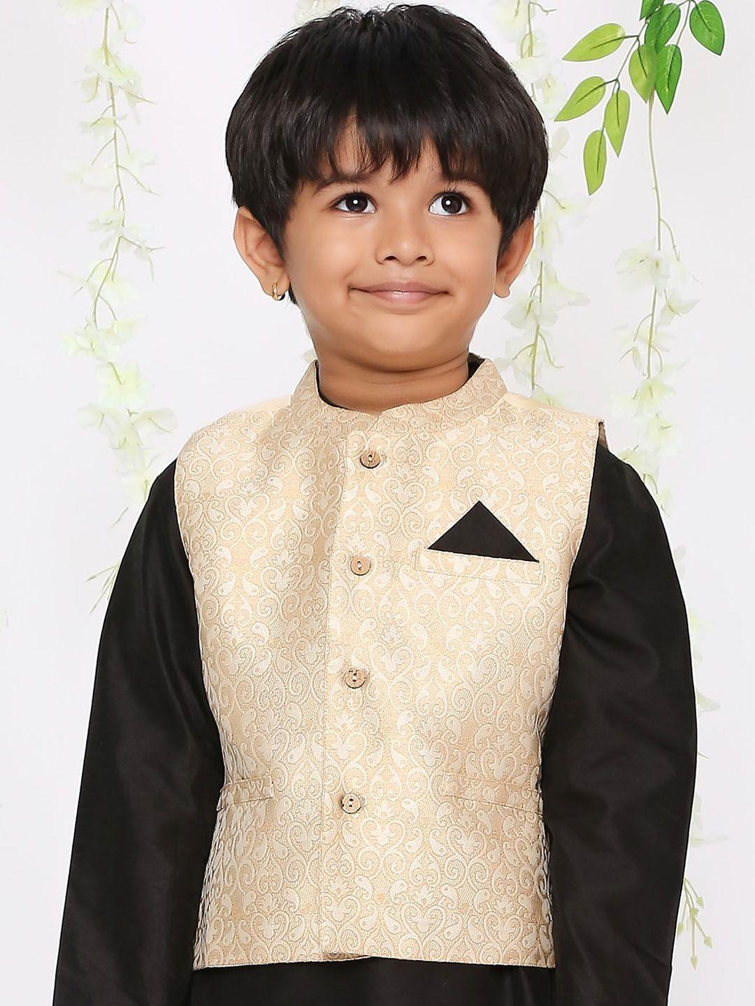 kid1 boys cream-coloured knitted and woven jacket