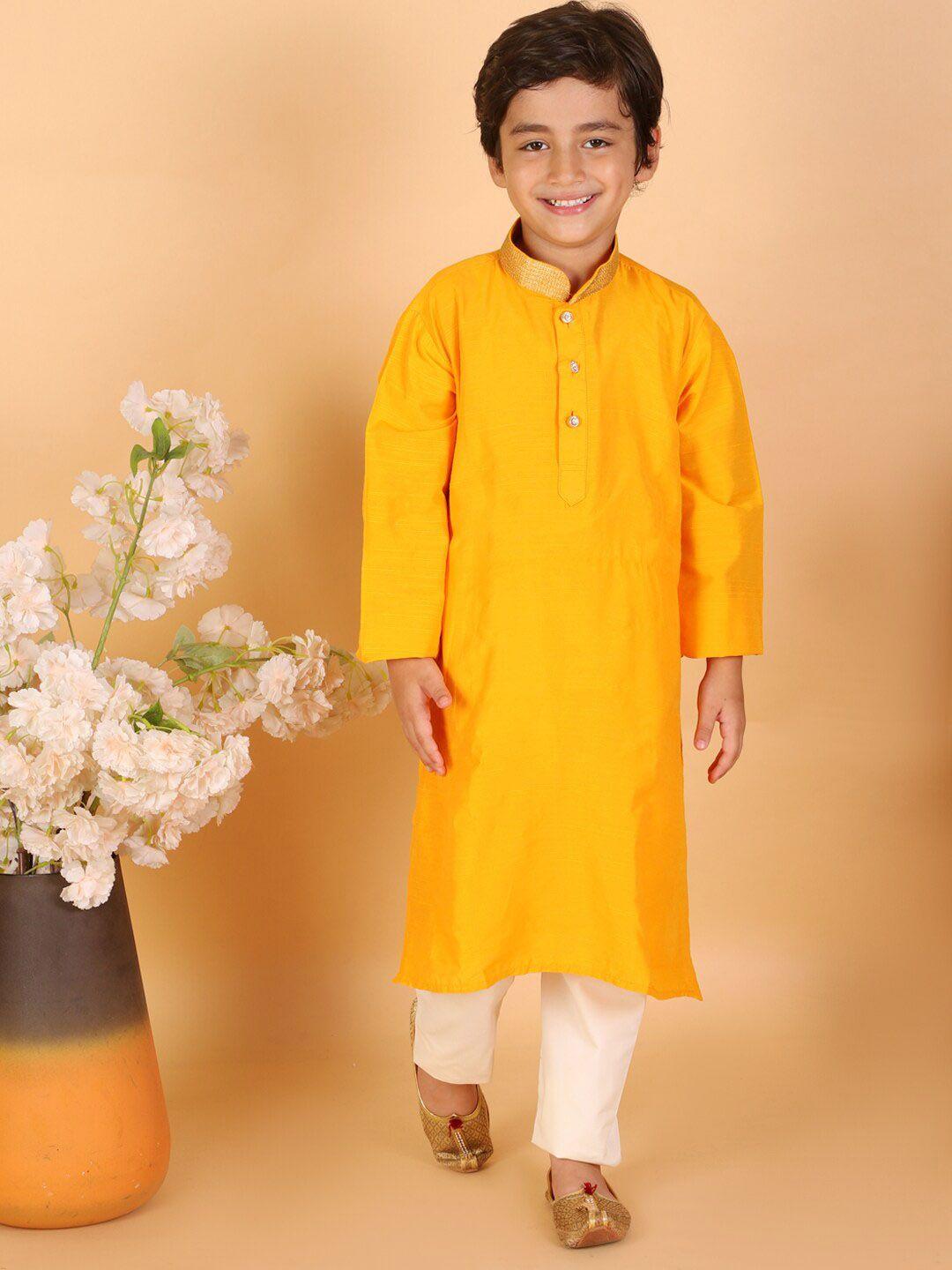 kid1 boys mandarin collar kurta with pyjamas