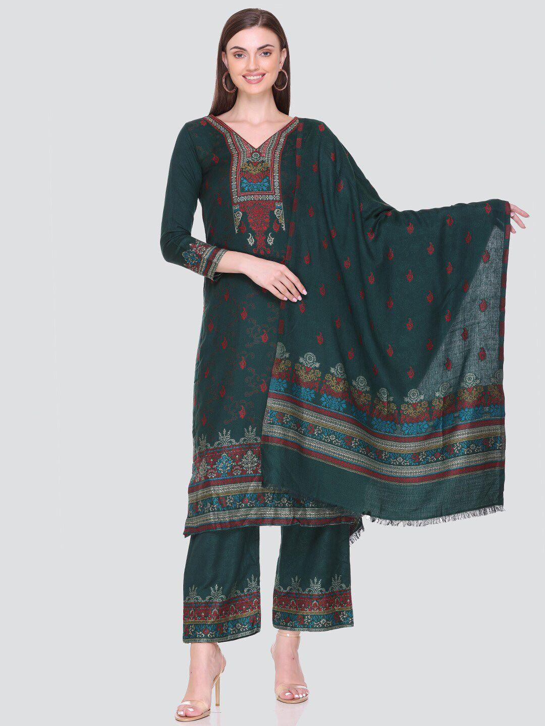 kidar ethnic motifs embroidered unstitched dress material
