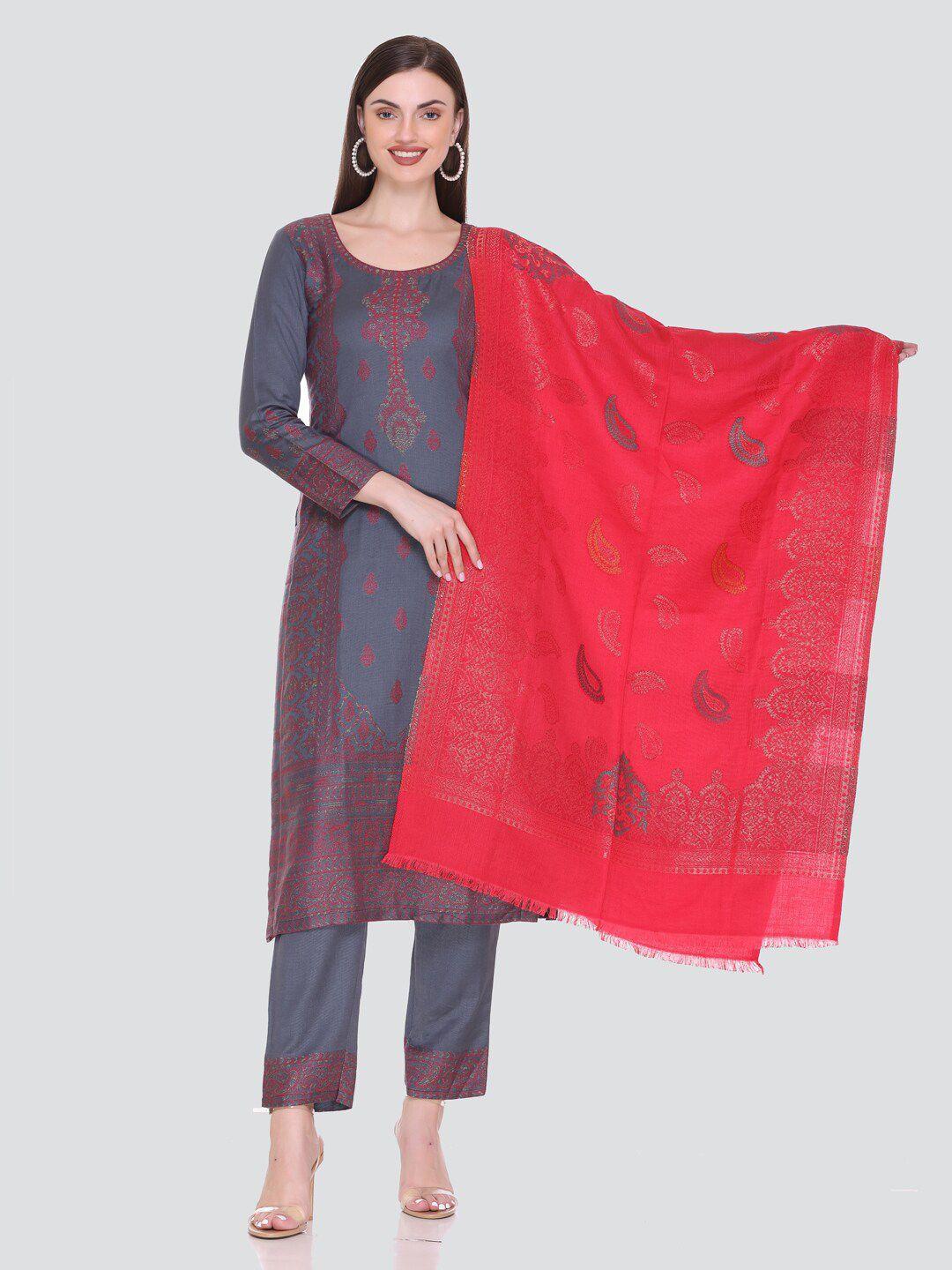 kidar ethnic motifs printed unstitched dress material