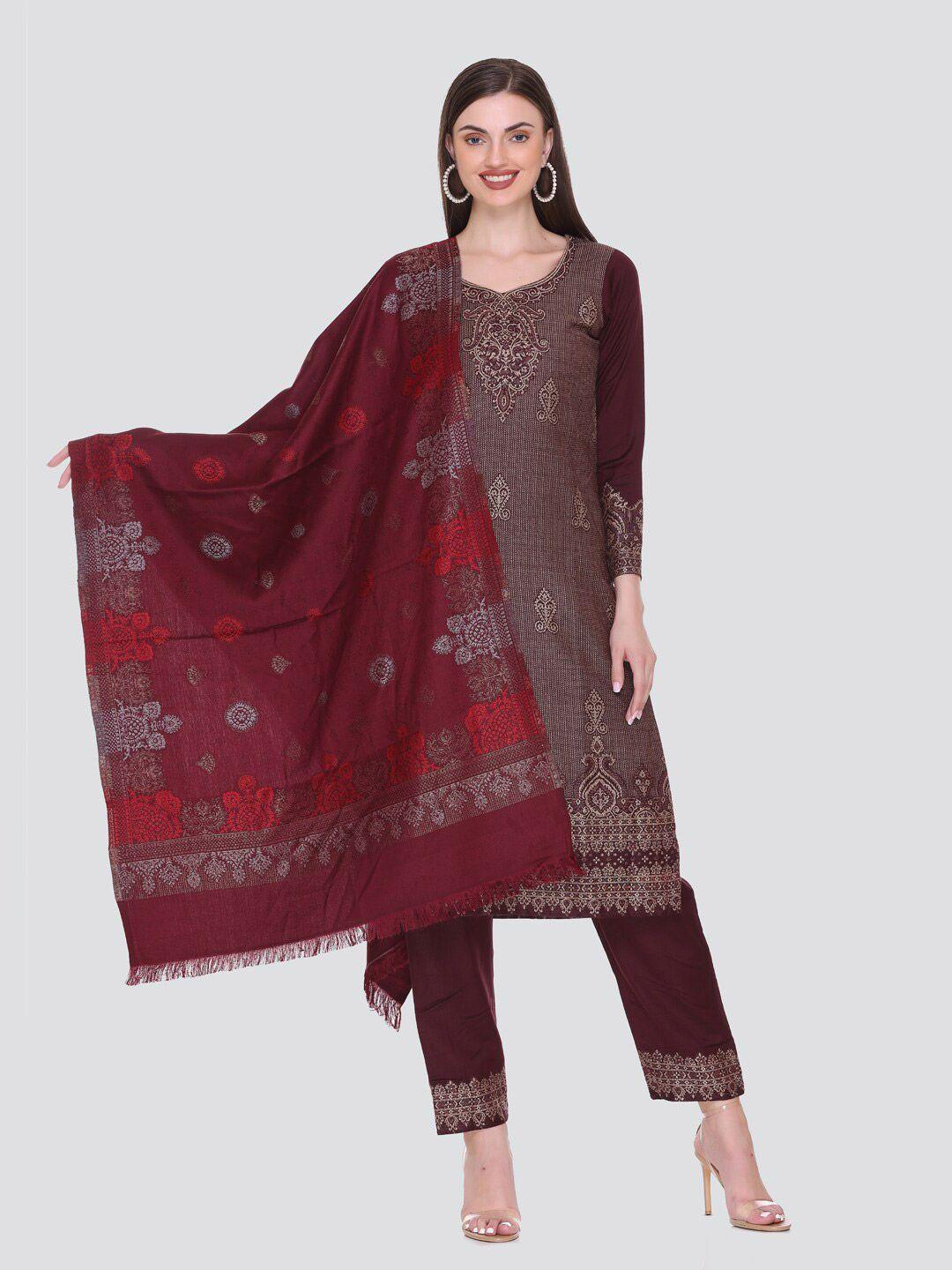 kidar ethnic motifs woven design unstitched dress material