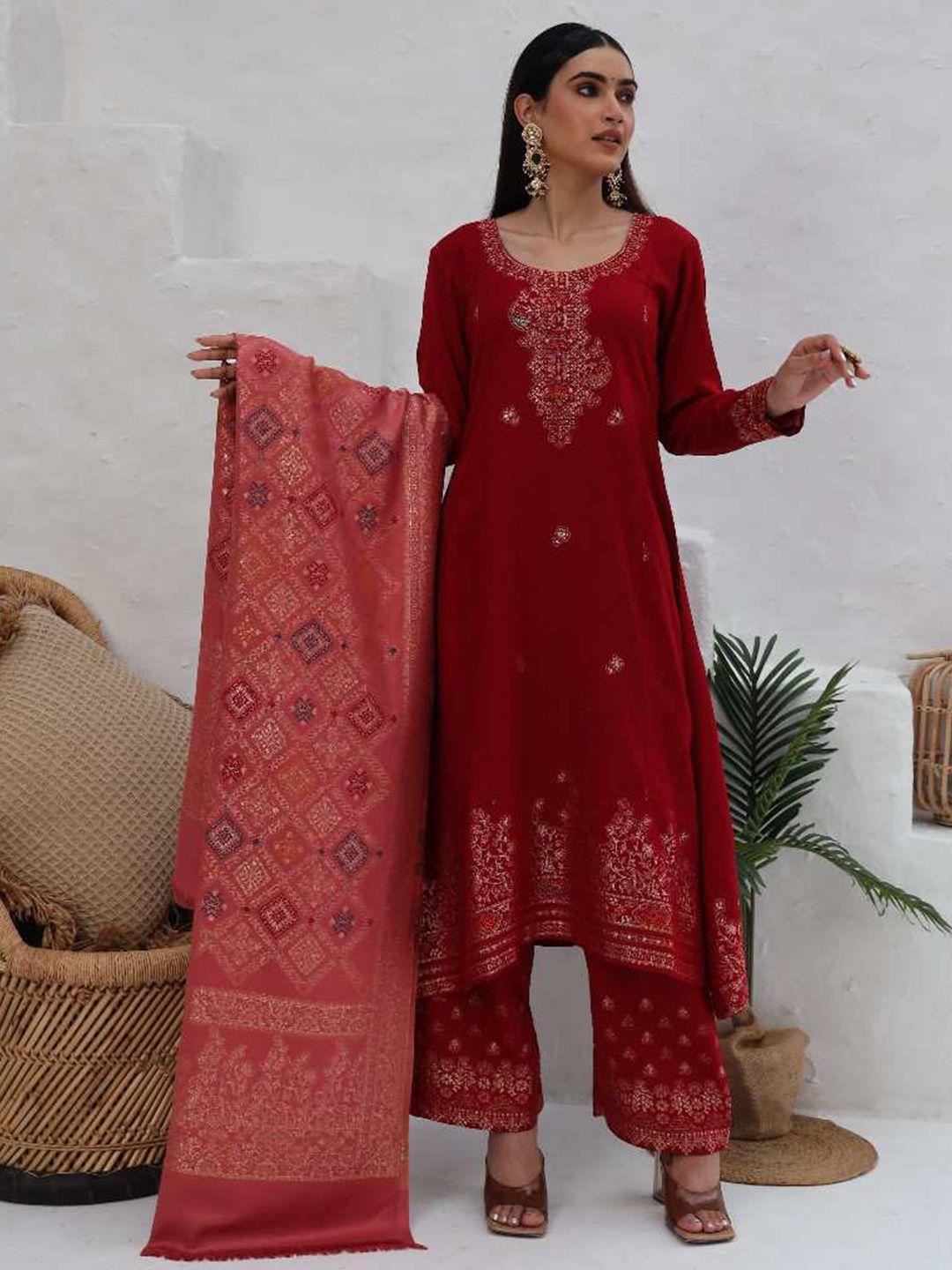 kidar floral printed unstitched dress material