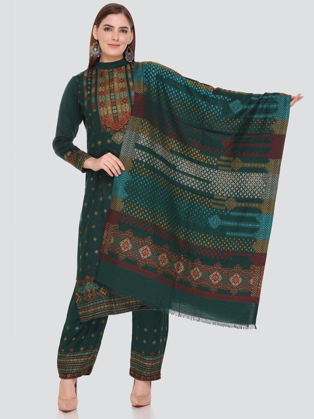 kidar geometric woven design unstitched dress material