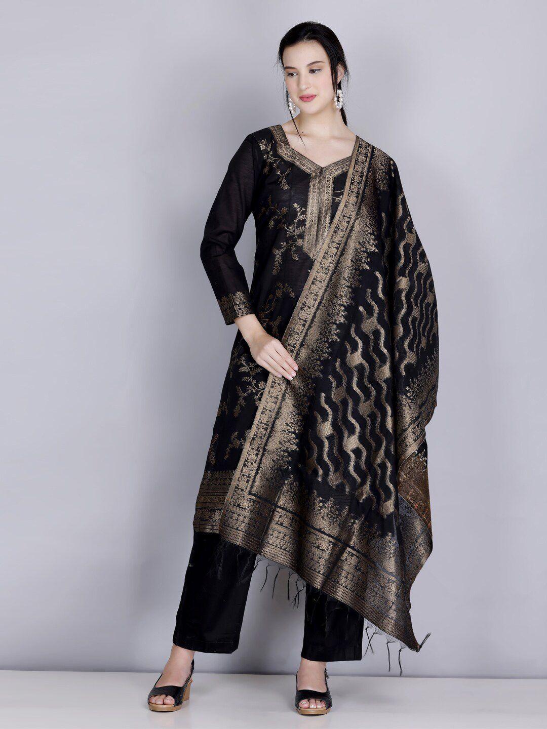 kidar woven design unstitched dress material