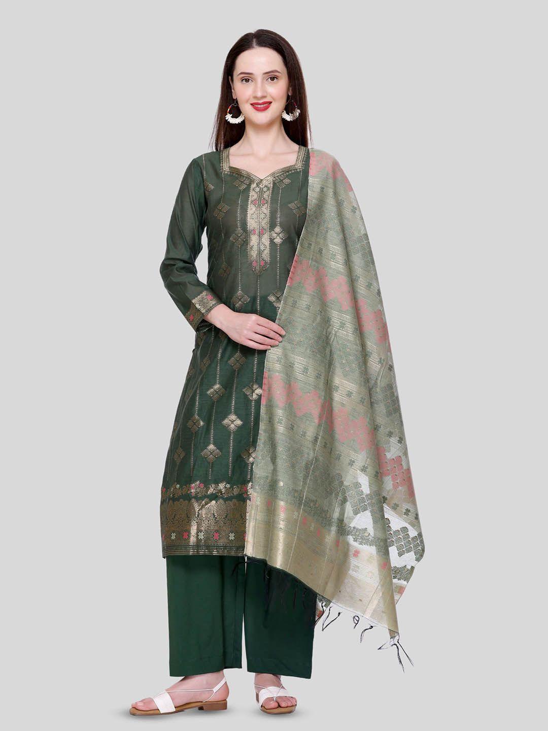kidar woven design zari pure cotton unstitched dress material
