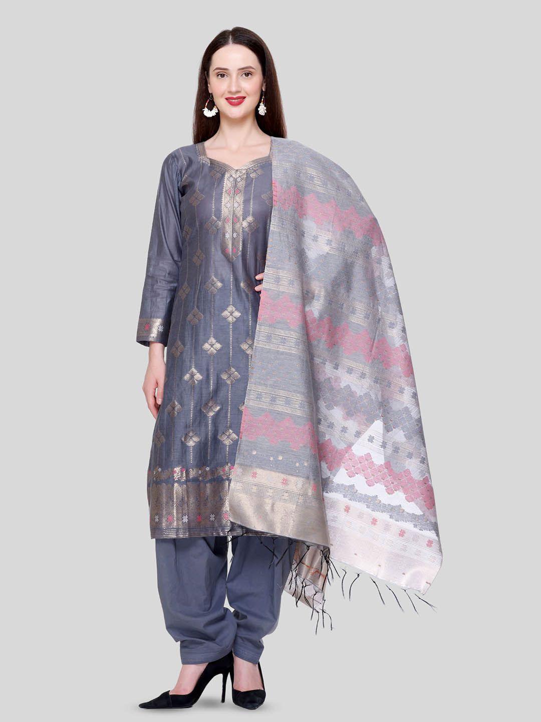 kidar woven design zari pure cotton unstitched dress material