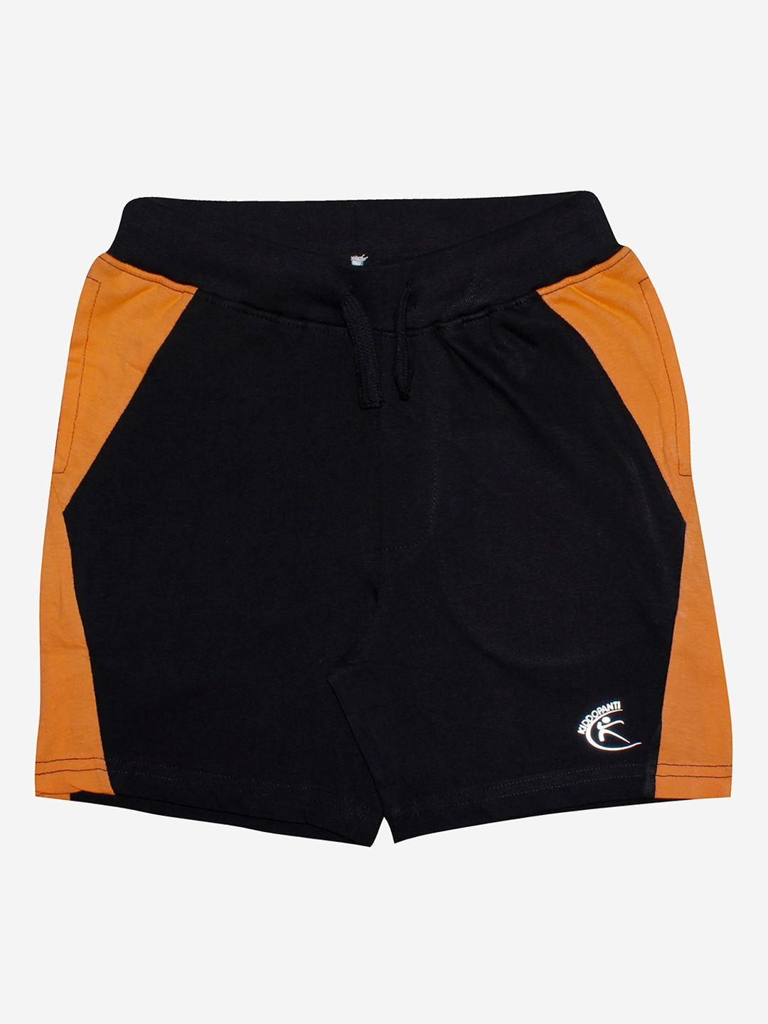 kiddopanti boys black colourblocked shorts