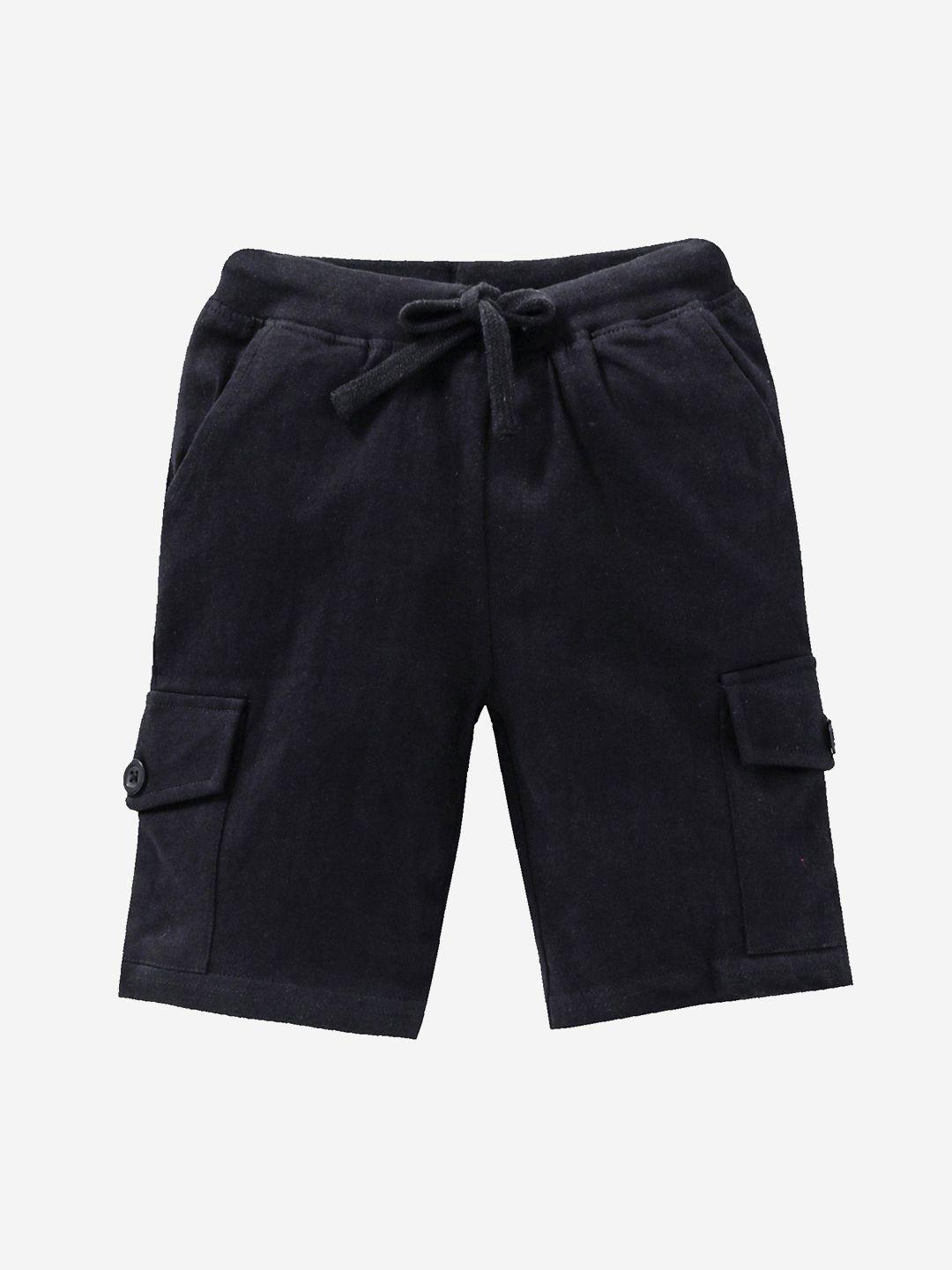 kiddopanti-boys-black-pure-cotton-cargo-shorts