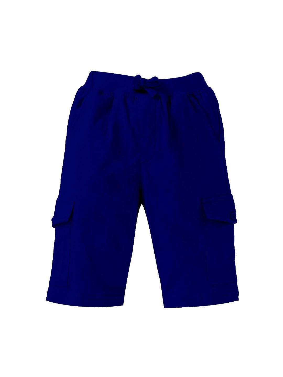 kiddopanti boys blue cotton shorts