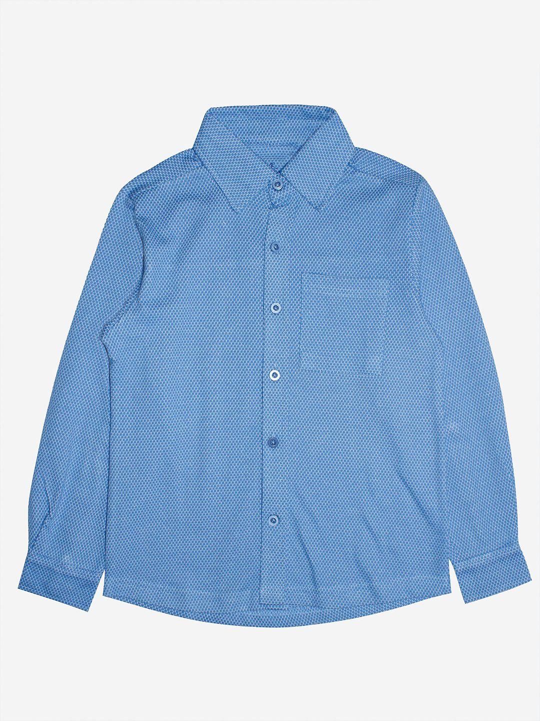 kiddopanti boys blue smart cotton casual shirt