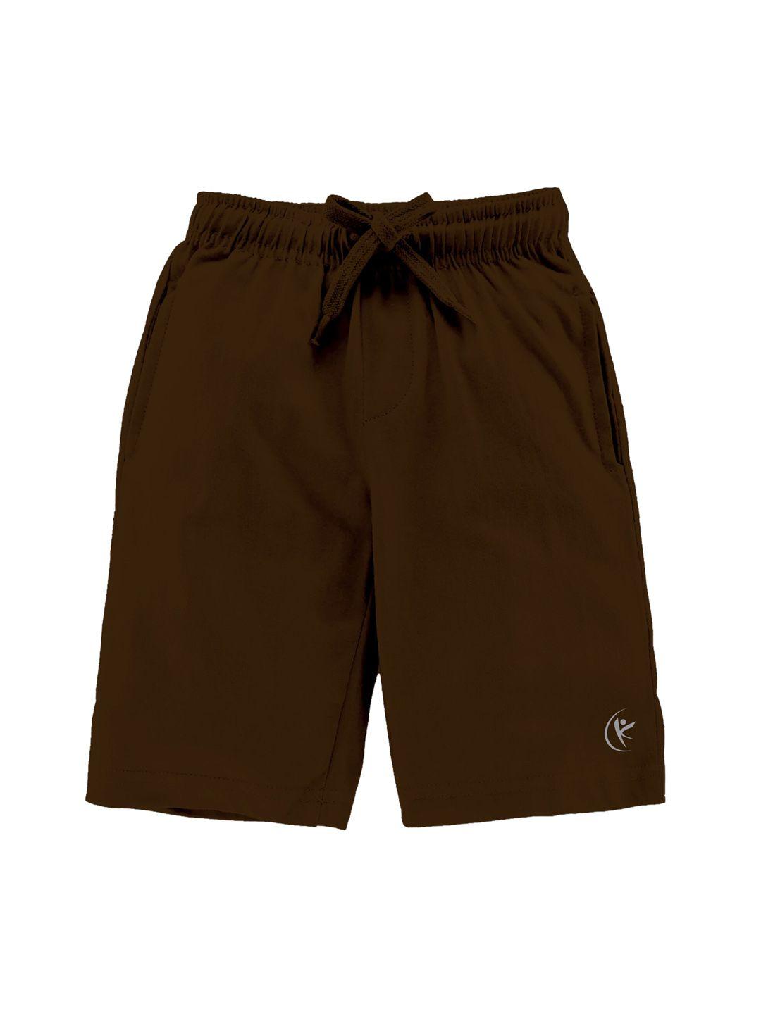 kiddopanti boys brown cotton shorts
