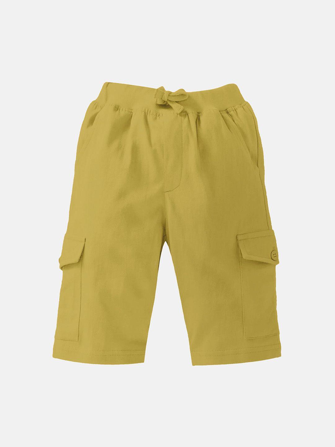 kiddopanti boys mid-rise pure cotton cargo shorts