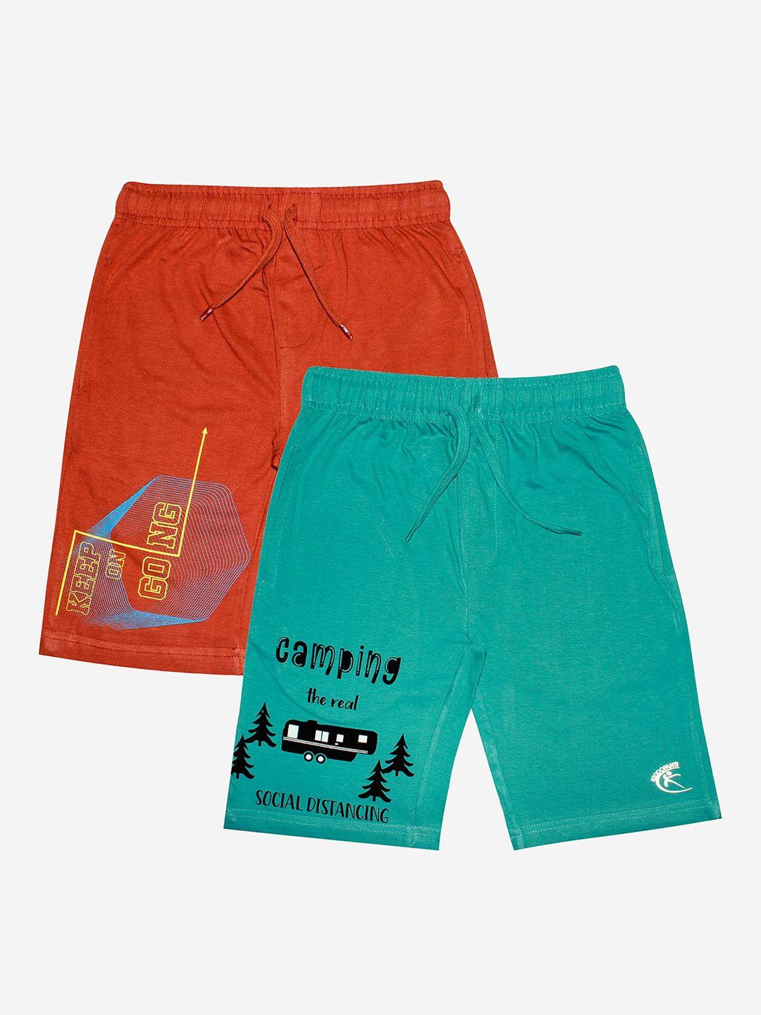 kiddopanti-boys-pack-of-2-typography-printed-pure-cotton-sports-shorts