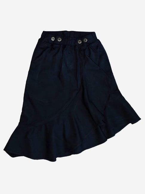 kiddopanti kids black solid denim skirt