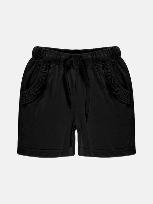 kiddopanti kids black solid shorts