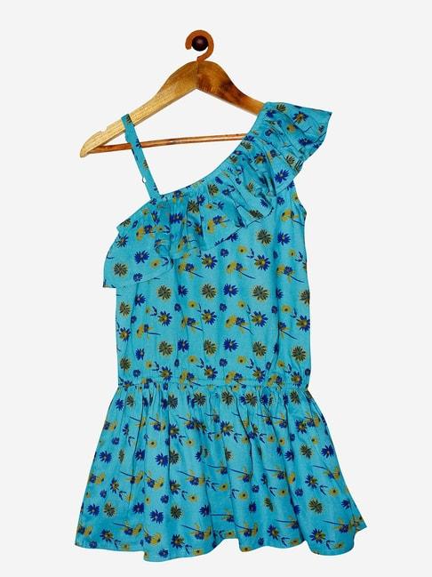 kiddopanti kids blue floral print dress