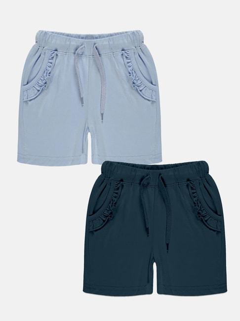 kiddopanti-kids-blue-solid-shorts-(pack-of-2)