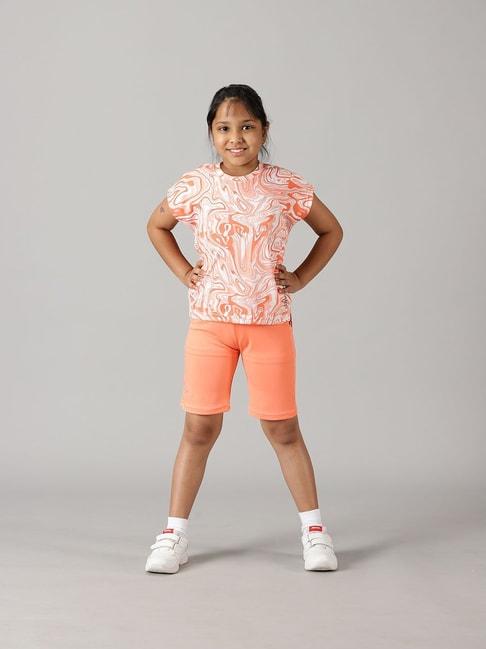 kiddopanti-kids-coral-printed-top-with-shorts