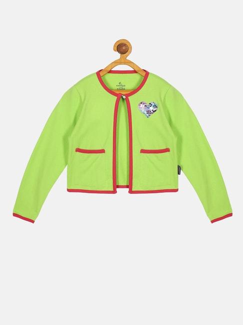 kiddopanti kids green solid full sleeves jacket