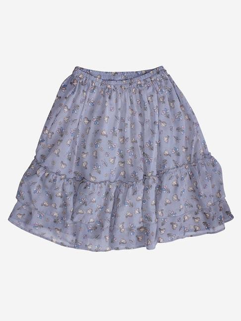 kiddopanti-kids-grey-floral-print-skirt
