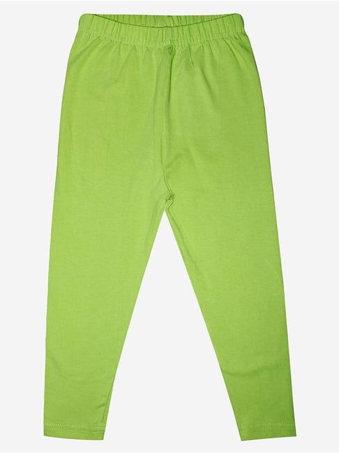 kiddopanti kids light green solid leggings