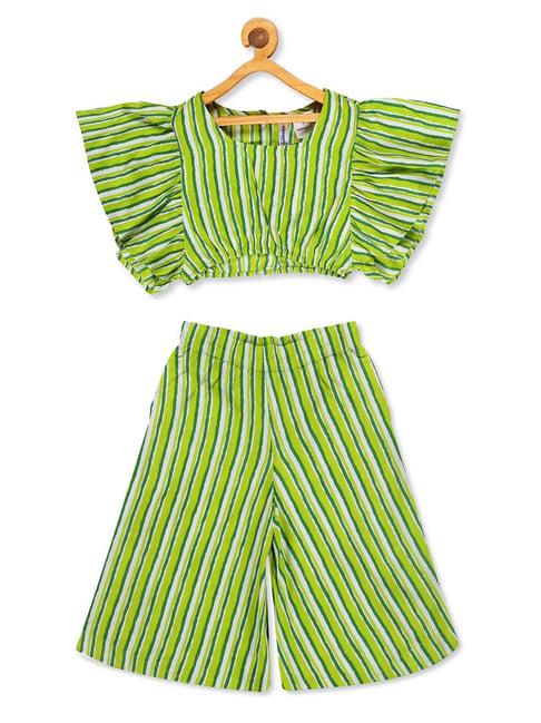 kiddopanti-kids-lime-green-striped-top-with-plazzos