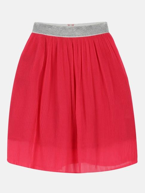 kiddopanti kids pink solid skirt