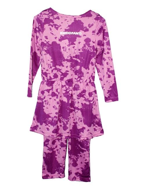 kiddopanti kids purple printed swim dress