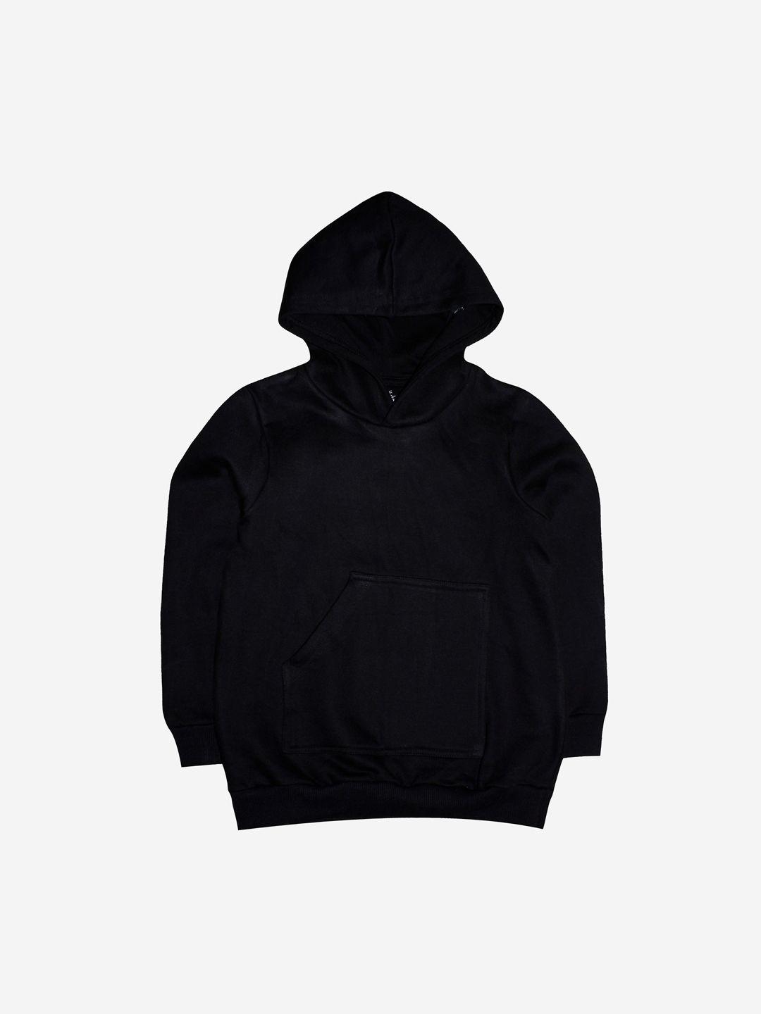 kiddopanti unisex kids black hooded cotton sweatshirt