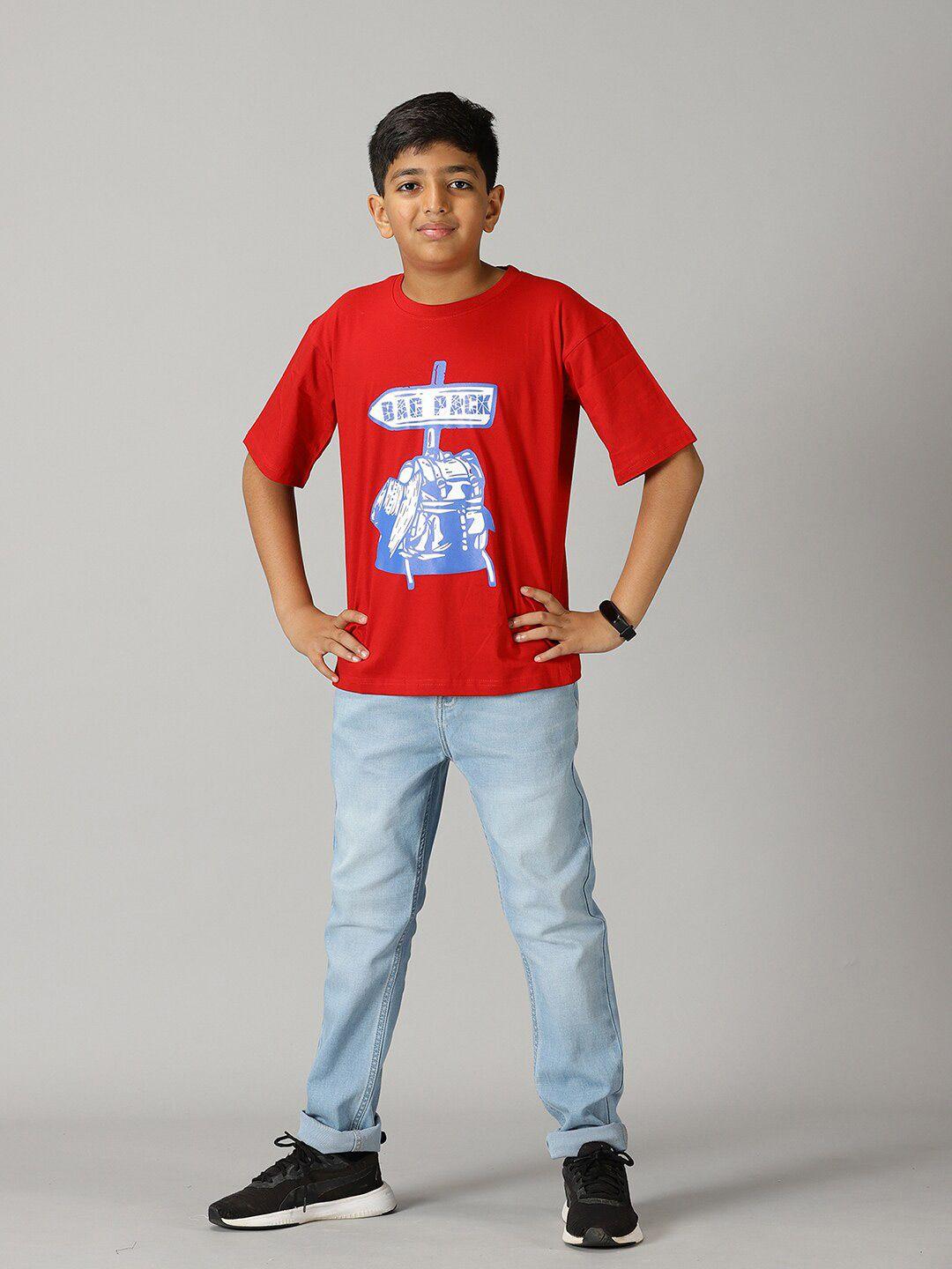 kiddopanti boys conversational printed t-shirt with trousers