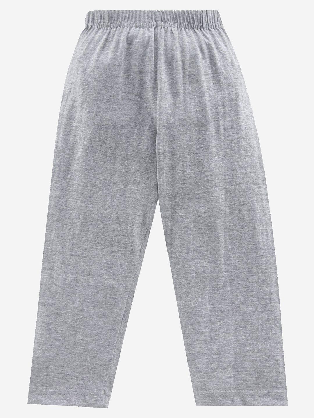 kiddopanti boys grey solid lounge pants