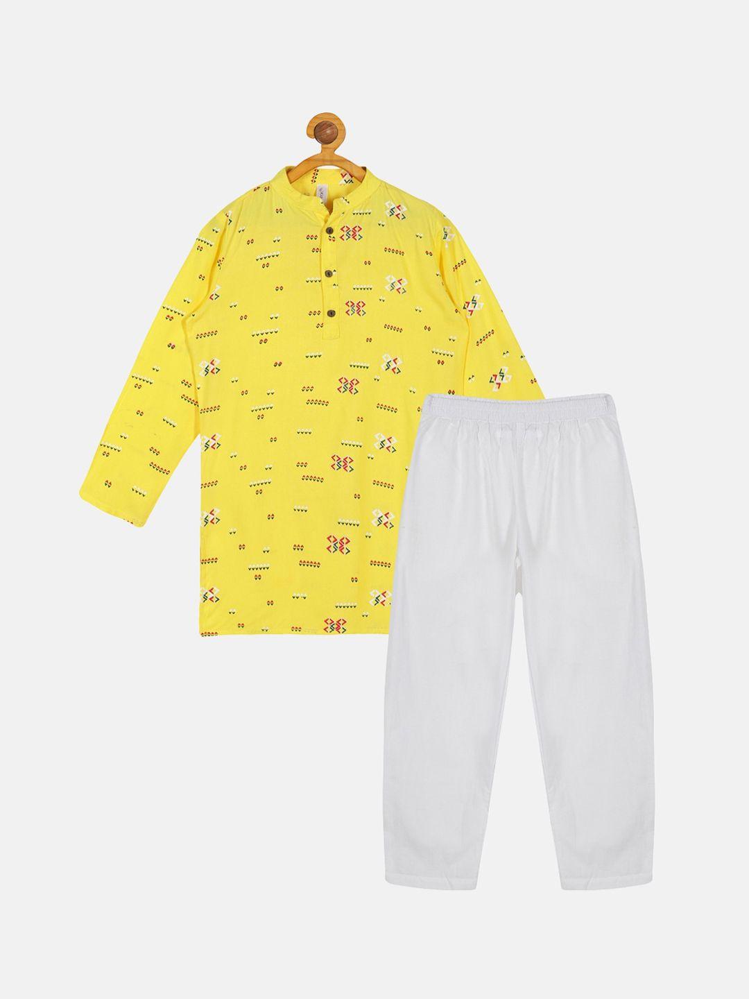 kiddopanti boys printed kurta with pyjamas